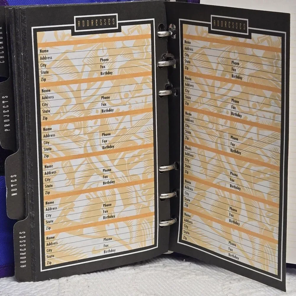 90s Mead Nike Purple Black Day Planner Calender Project Note Book Contacts